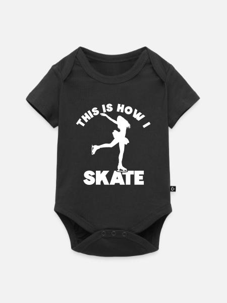 Eislaufen - Baby Premium Kurzarmbody - Schwarz