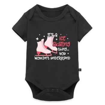 Eislaufen - Baby Premium Kurzarmbody - Schwarz - Vorne