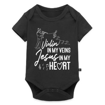 Violoniste Violoniste Jesus Christian - Body à manches courtes Premium Bébé - noir - Devant