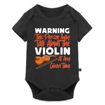 Violoniste Violoniste Avertissement - Body à manches courtes Premium Bébé - noir - Devant