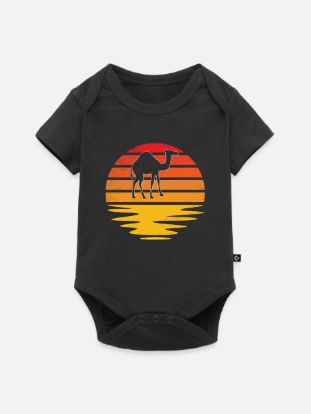 Kamel Retro - Baby Premium Kurzarmbody - Schwarz
