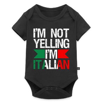 I'm not screaming that I'm speaking Italian - Baby Premium short-sleeve bodysuit - black - Front