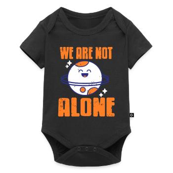 We Are Not Alone Retro Vintage Space Planets - Baby Premium Kurzarmbody - Schwarz - Vorne