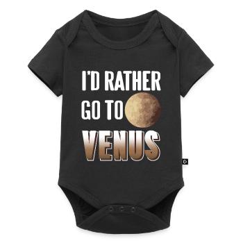 Je préfère aller à Venus Retro Funny Astronomer - Body à manches courtes Premium Bébé - noir - Devant