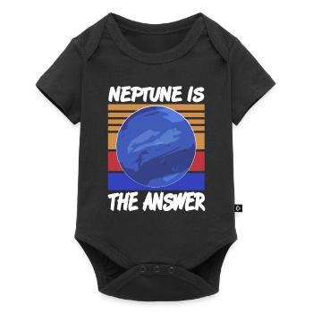 Neptune est la réponse au système solaire rétro et amusant - Body à manches courtes Premium Bébé - noir - Devant