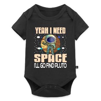 Oui j’ai besoin d’espace je vais aller à pluton retro drôle - Body à manches courtes Premium Bébé - noir - Devant
