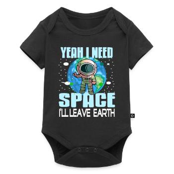 Yeah I Need Space I'll Leave EARTH Retro Funny - Baby Premium short-sleeve bodysuit - black - Front
