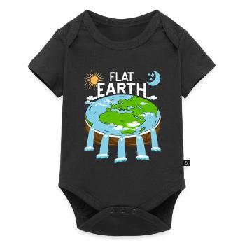 FLAT Earth Retro Flat Earther Designs - Baby Premium short-sleeve bodysuit - black - Front