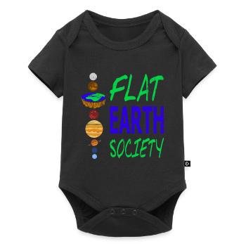 FLAT EARTH Society Retro Flat Earther Designs - Baby Premium short-sleeve bodysuit - black - Front