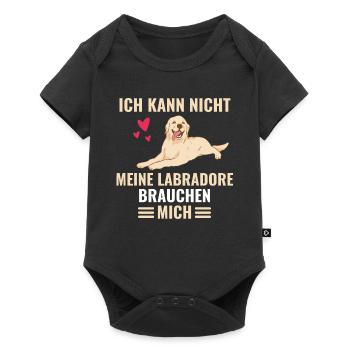 Hundebesitzer Hunde Geschenk Lustiges Labrador - Baby Premium Kurzarmbody - Schwarz - Vorne