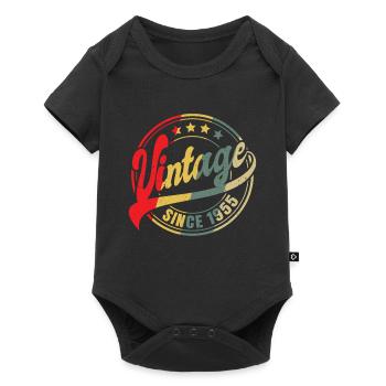 Vintage Since 1955 68th Birthday Gift - Baby Premium short-sleeve bodysuit - black - Front