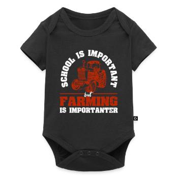 Fun school is important but agriculture - Baby Premium short-sleeve bodysuit - black - Front