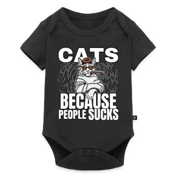 Katzen Katze Katzenshirt Katze Geschenkidee kitten - Baby Premium Kurzarmbody - Schwarz - Vorne