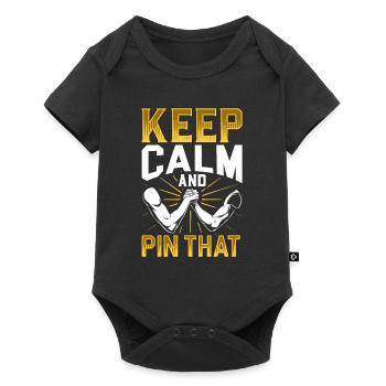 Keep Calm and Pin That - Armdrücken - Baby Premium Kurzarmbody - Schwarz - Vorne