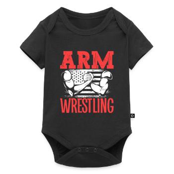 Arm Wrestling - Armdrücken - Baby Premium Kurzarmbody - Schwarz - Vorne