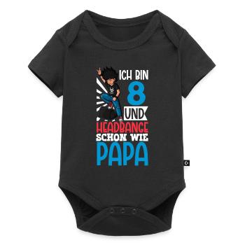 Ich bin 8 - Jungen Rocker - Baby Premium Kurzarmbody - Schwarz - Vorne
