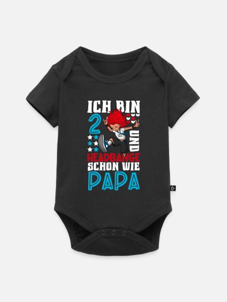 Ich bin 2 - Mädchen Rocker - Baby Premium Kurzarmbody - Schwarz