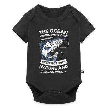 The Ocean Is A Chance To Reconnect With The - Baby Premium Kurzarmbody - Schwarz - Vorne