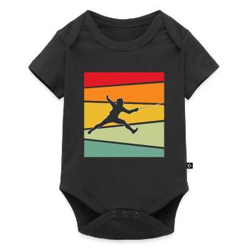 Fechten Retro - Baby Premium Kurzarmbody - Schwarz - Vorne