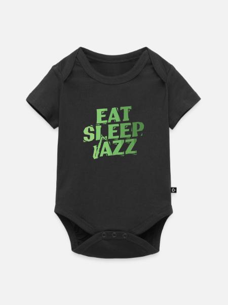 Eat Sleep Jazz Saxophon Improvisiert - Baby Premium Kurzarmbody - Schwarz