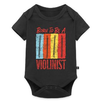 Violon Violoniste Rétro Vintage - Body à manches courtes Premium Bébé - noir - Devant