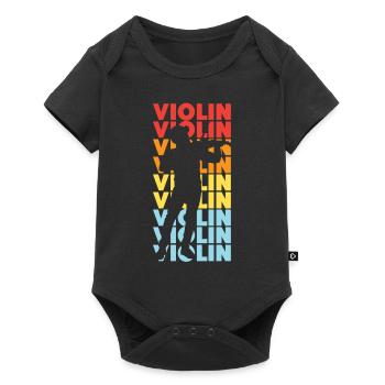 Violin Violinist Retro Vintage - Baby Premium short-sleeve bodysuit - black - Front