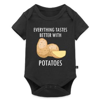Life With Potatoes Funny Quote Hobby Chef - Baby Premium short-sleeve bodysuit - black - Front