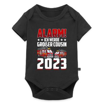 Alarme pour enfants Je vais être Big Cousin 2023 - Body à manches courtes Premium Bébé - noir - Devant