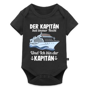 Der Kapitän Hat Immer Recht Lustige Bootbesitzer - Baby Premium Kurzarmbody - Schwarz - Vorne