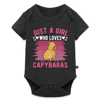 Just a Girl Who loves Capybaras Capybara Mädchen - Baby Premium short-sleeve bodysuit - black - Front