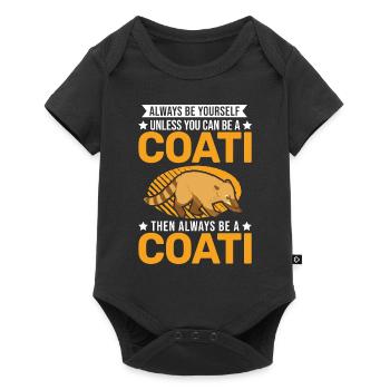 Always be yourself Coati Nasenbär - Baby Premium Kurzarmbody - Schwarz - Vorne