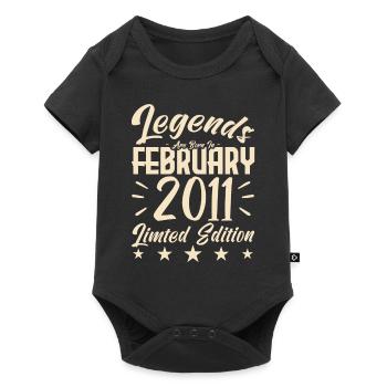 Naissance En Février 2011. Cadeau d'anniversaire. - Body à manches courtes Premium Bébé - noir - Devant