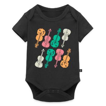 Double Bass Player Double Bassist - Retro Double B - Baby Premium Kurzarmbody - Schwarz - Vorne