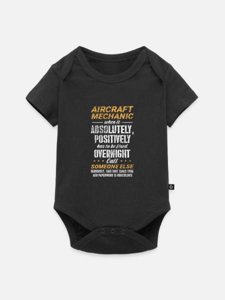 Flugzeugmechaniker Luftfahrt Flugzeug Geschenk - Baby Premium Kurzarmbody - Schwarz