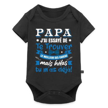 Papa Humour Fête De Père - Body à manches courtes Premium Bébé - noir - Devant