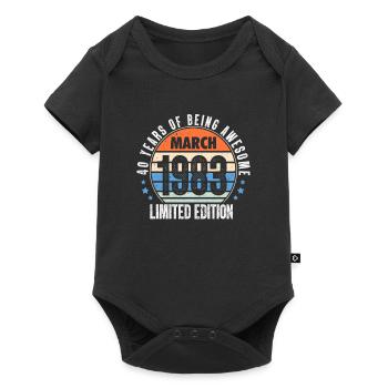 März 1983 - Baby Premium Kurzarmbody - Schwarz - Vorne