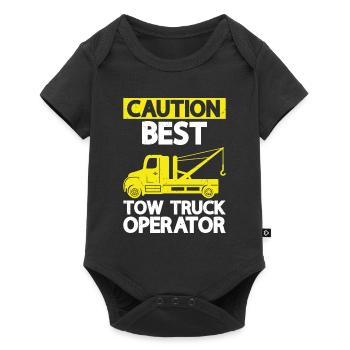 Abschleppfahrzeug - Baby Premium Kurzarmbody - Schwarz - Vorne