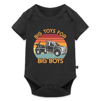 Abschleppfahrzeug - Baby Premium Kurzarmbody - Schwarz - Vorne