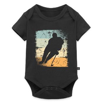 Eishockey Ice Hockey - Baby Premium Kurzarmbody - Schwarz - Vorne