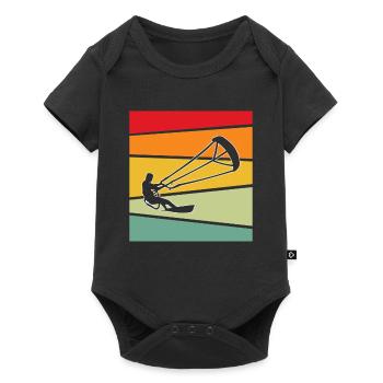 Kite Surfing Retro - Baby Premium short-sleeve bodysuit - black - Front