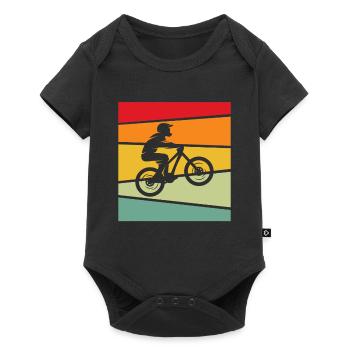 Mountain Bike Retro - Baby Premium short-sleeve bodysuit - black - Front
