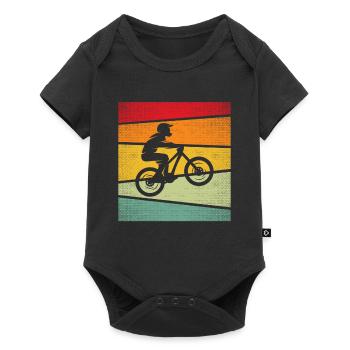 Mountain Bike Retro - Baby Premium short-sleeve bodysuit - black - Front