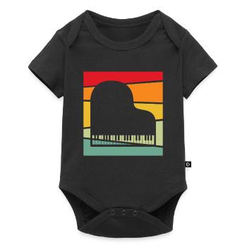Piano Rétro - Body à manches courtes Premium Bébé - noir - Devant
