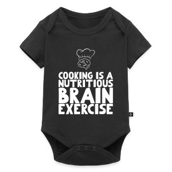 Cooking is a nutritious brain exercise - Baby Premium short-sleeve bodysuit - black - Front