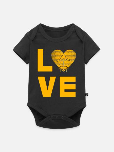 Trampolin-Liebe - Baby Premium Kurzarmbody - Schwarz