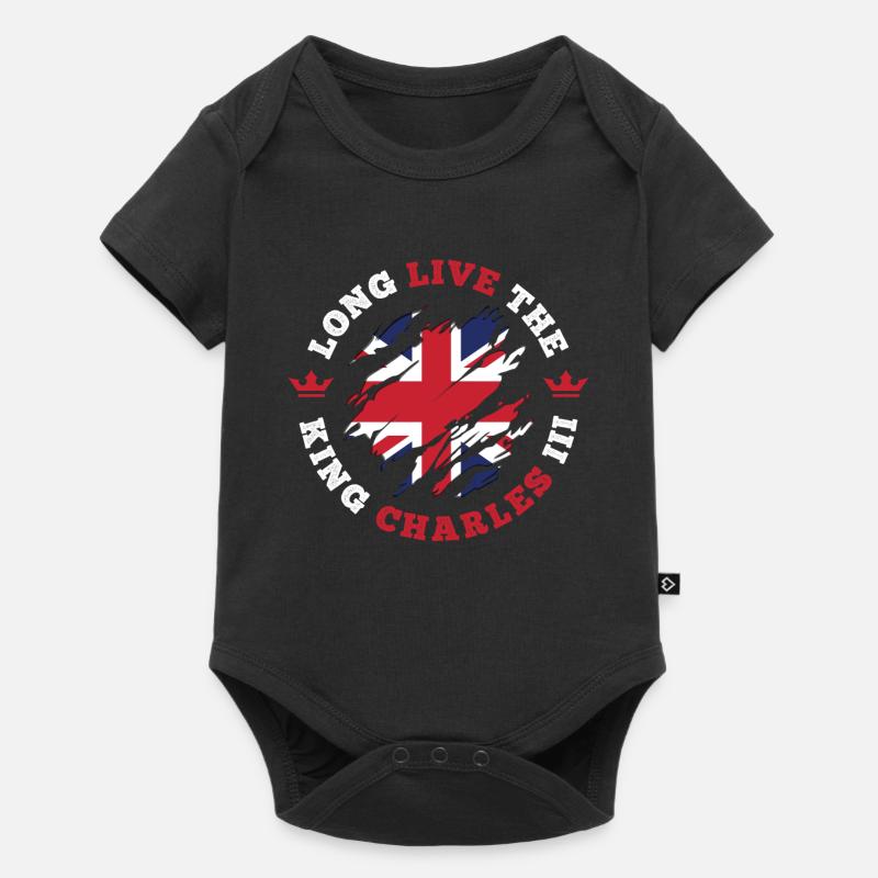 Couronnement du roi Charles 3e drapeau britannique - Body à manches courtes Premium Bébé - noir