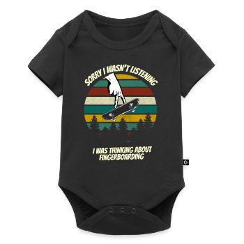 Funny Fingerboarding Shirt, Fingerboard Shirt, Fin - Baby Premium short-sleeve bodysuit - black - Front