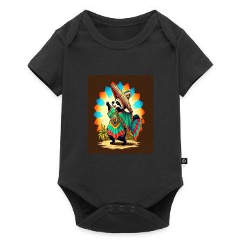 Coati Wearing Sombrero Kawaii Dabbing Coati - Baby Premium short-sleeve bodysuit - black - Front