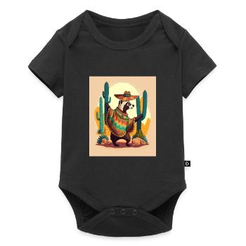 Coati Wearing Sombrero Kawaii Dabbing Coati - Baby Premium short-sleeve bodysuit - black - Front