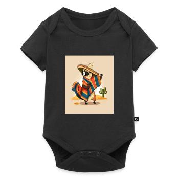 Coati Wearing Sombrero Kawaii Dabbing Coati - Baby Premium short-sleeve bodysuit - black - Front